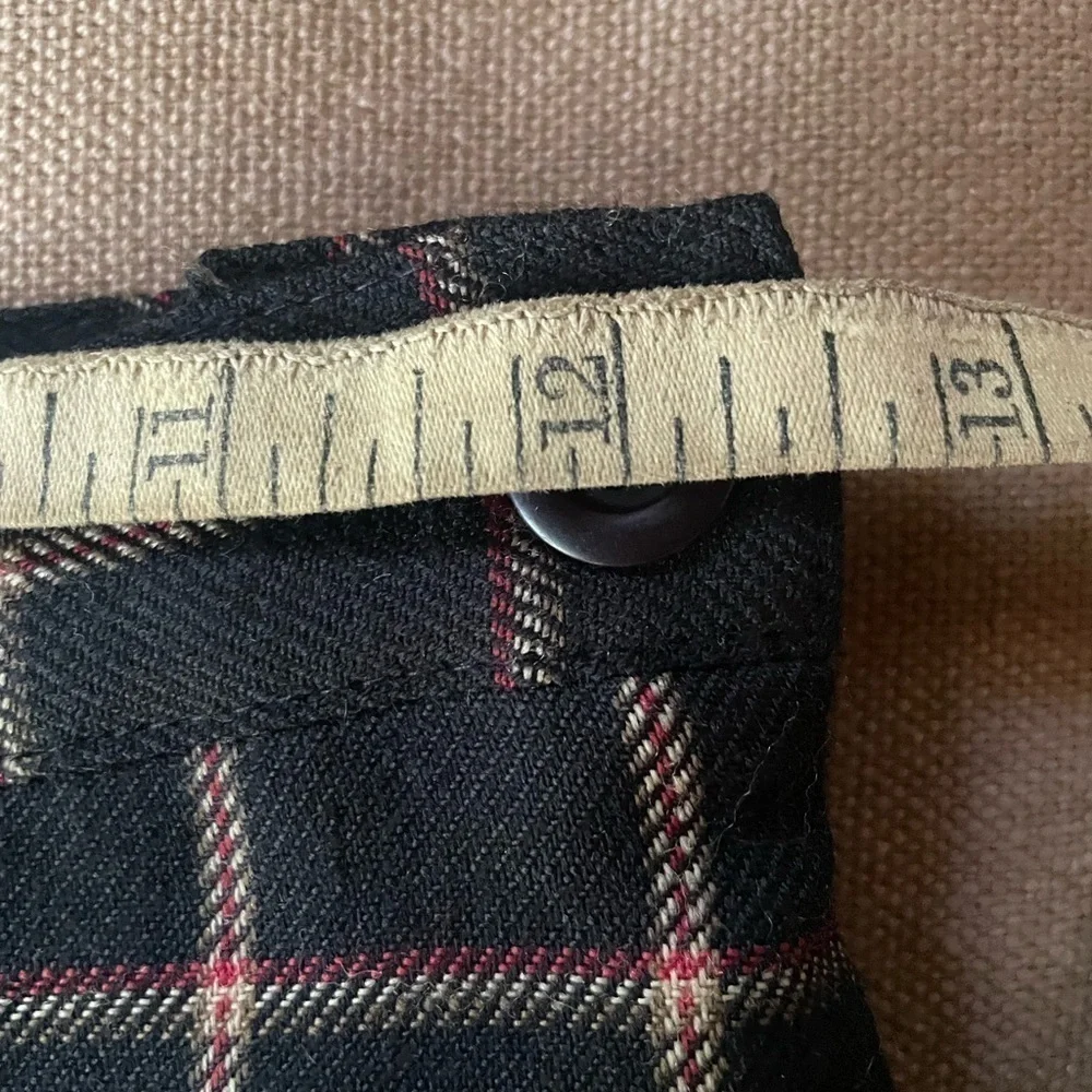 90's Vintage Wool Window Pane Plaid Power Mini Skirt Suit